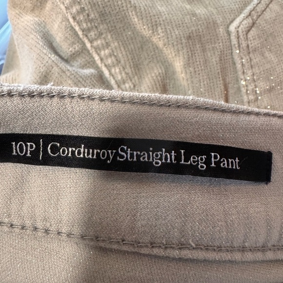 Talbots Women's Sparkle Stretch Corduroy Straight Leg Pants in Light Gray - Picture 5 of 11